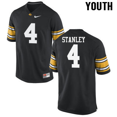 Youth Iowa Hawkeyes #4 Nathan Stanley College Football Jerseys-Black